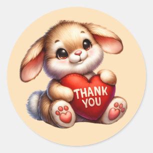 Cute Thank you bunny Classic Round Sticker
