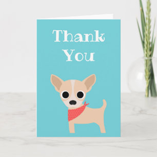 Cute Thank You Card Chihuahua Dog Blank Inside