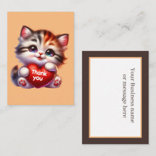 Cute thank you cat add message card
