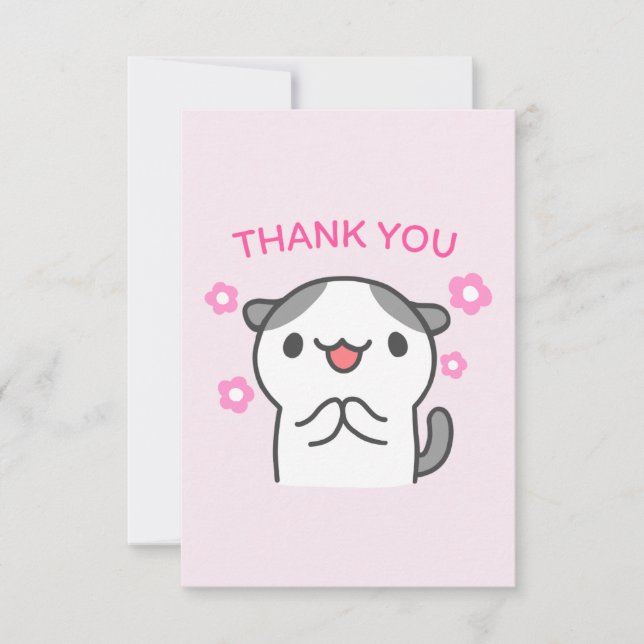  Cute Thank You Cat Card (Front)