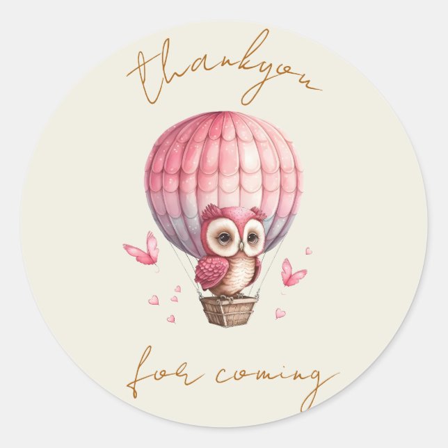 Cute Thank You Classic Round Sticker (Front)