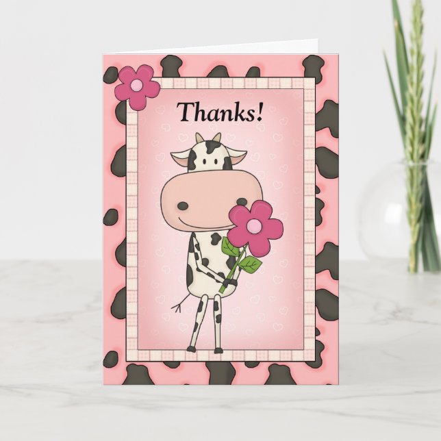 Cute Thank You - Cow & Flower (Front)