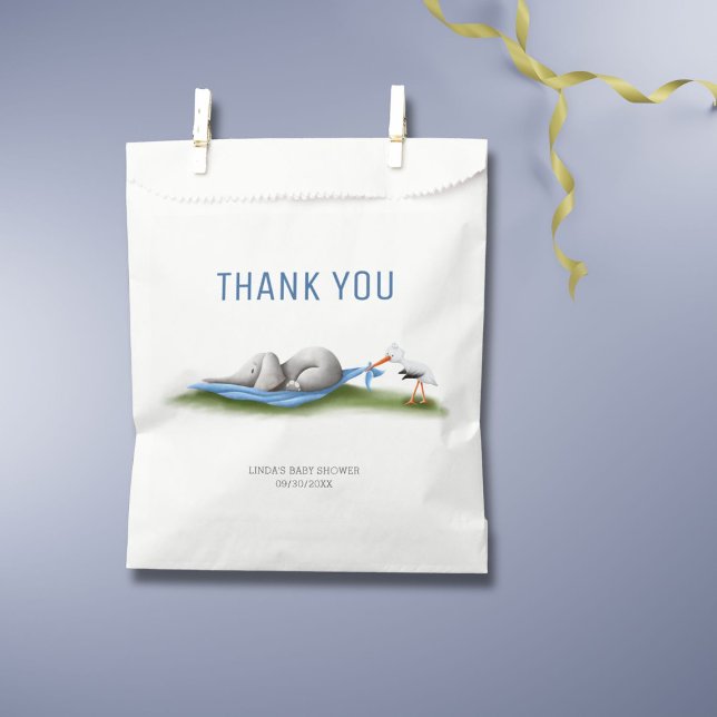Cute Thank You Elephant Baby Shower Favour Bags (Creator Uploaded)