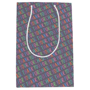 Cute Thank You For Your Purchase Product Packaging Medium Gift Bag