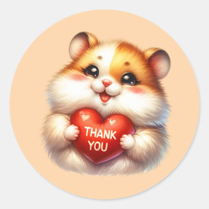 Cute Thank you Hamster Classic Round Sticker