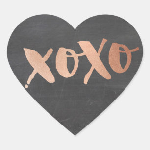 CUTE THANK YOU HEART modern rose gold chalkboard Heart Sticker