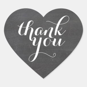 CUTE THANK YOU HEART SEAL modern plain chalkboard
