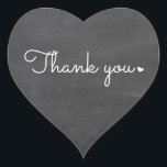 CUTE THANK YOU HEART SEAL modern script chalkboard<br><div class="desc">A cute little THANK YOU sticker that can be used for any occasion - wedding,  baby shower,  birth announcement,  graduation,  handmade craft items or clothing for small business packaging etc... </div>