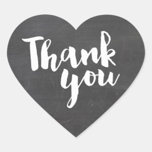 CUTE THANK YOU HEART SEAL modern script chalkboard