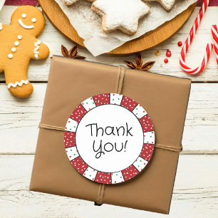 Cute Thank You Italian Cookie Swap, Red & White Classic Round Sticker