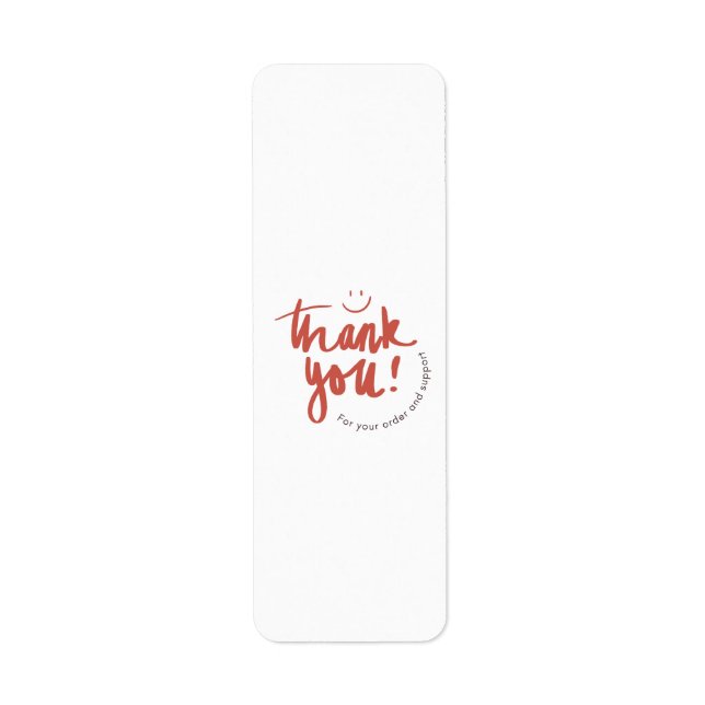 cute Thank You Return Address Label– Small Busines (Front)