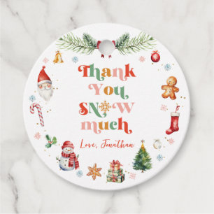 Cute Thank You Snow Much Christmas Birthday Party Favour Tags