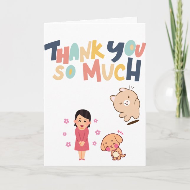 Cute thank you so much Card (Front)