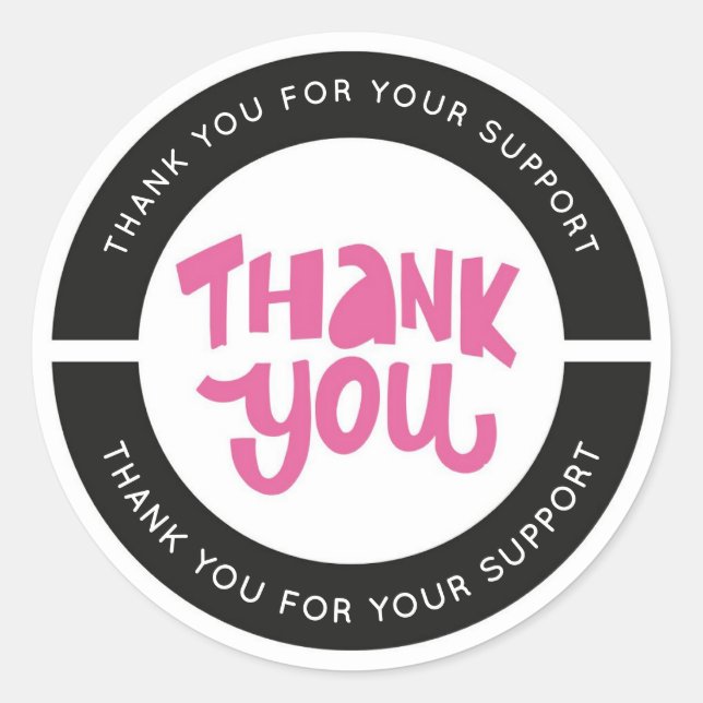 Cute Thank You Sticker Colourful and Elegant Desig (Front)