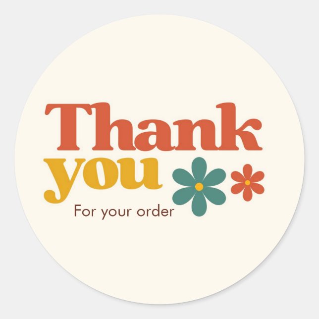 Cute Thank You Sticker Colourful and Elegant Desig (Front)