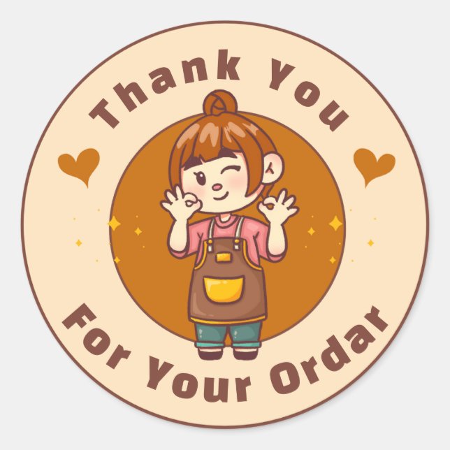 Cute Thank You Sticker Colourful and Elegant Desig (Front)