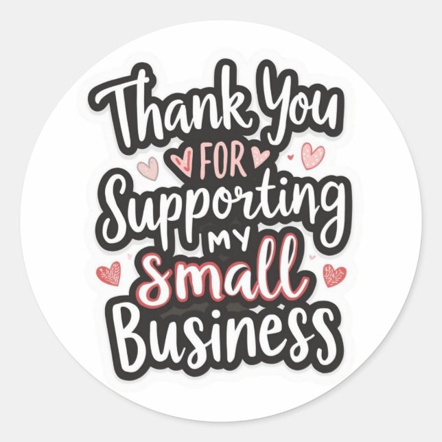 Cute thank you sticker perfect for small business  (Front)