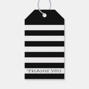 CUTE THANK YOU TAG modern stripe simple black