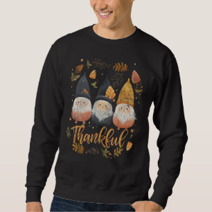 Cute Thankful Fall Gnomes Women's Halloween Cottag Sweatshirt