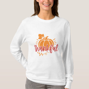 Cute Thankful Gratitude Pumpkin Thanksgiving T-Shirt