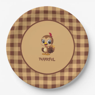 Cute Thankful Thanksgiving Turkey Paper Plate