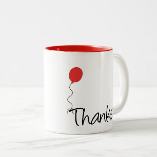 Cute "Thanks" with Red Balloon Thank You Gift Mug