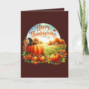 Cute Thanksgiving customizable pumpkin Holiday Card