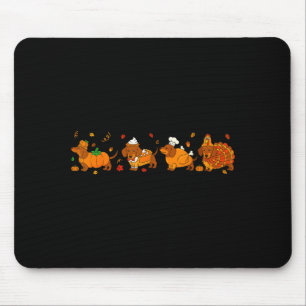Cute Thanksgiving Dachshund Dogs Fall Gobble Prepp Mouse Mat