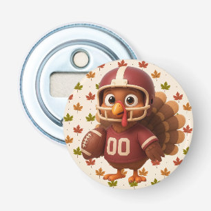 Cute Thanksgiving day football turkey Bottle Opener