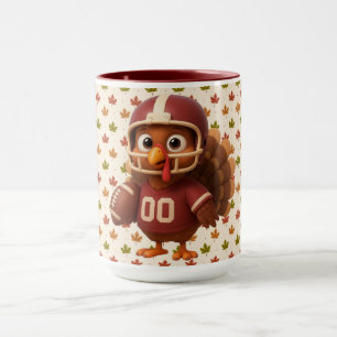 Cute Thanksgiving day football turkey Mug