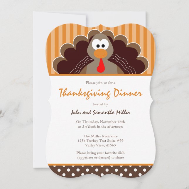 Cute Thanksgiving Dinner Invitation (Front)