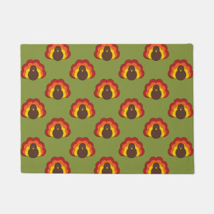 Cute Thanksgiving Fall Turkey Pattern Doormat