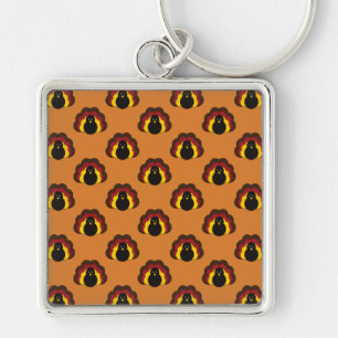 Cute Thanksgiving Fall Turkey Pattern Key Ring