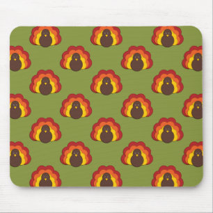 Cute Thanksgiving Fall Turkey Pattern Mouse Mat