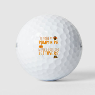 Cute Thanksgiving Family Turkey Pumpkin Pie Stuffi Golf Balls