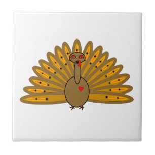 Cute Thanksgiving Friendsgiving Turkey Tile