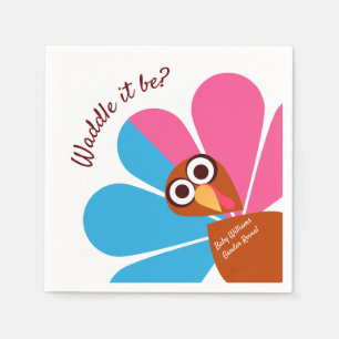 Cute Thanksgiving Gender Reveal Napkin