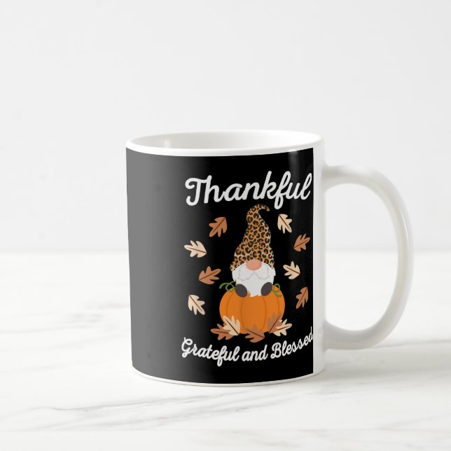 Cute Thanksgiving Gnome Leopard Gnomes Fall Pumpki Coffee Mug (Right)