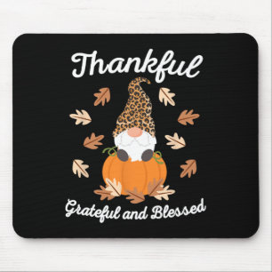Cute Thanksgiving Gnome Leopard Gnomes Fall Pumpki Mouse Mat