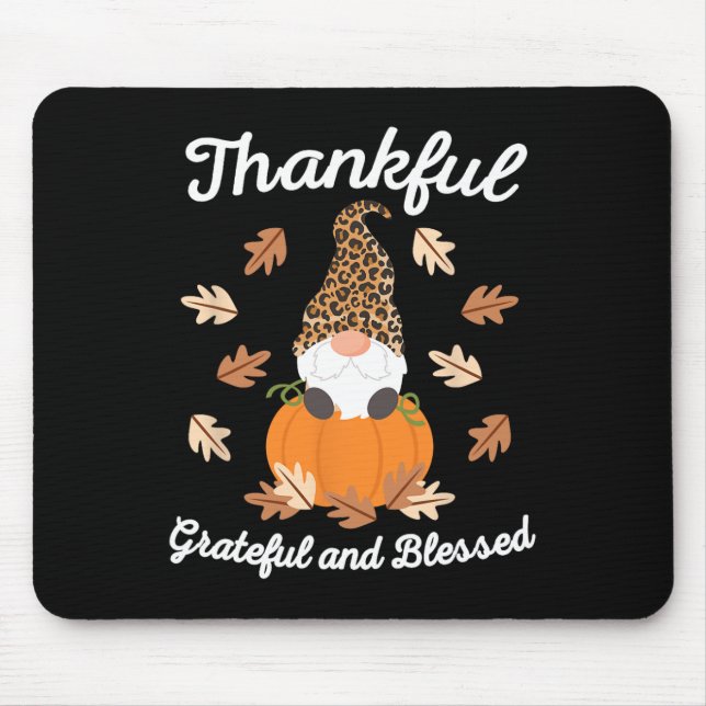 Cute Thanksgiving Gnome Leopard Gnomes Fall Pumpki Mouse Mat (Front)