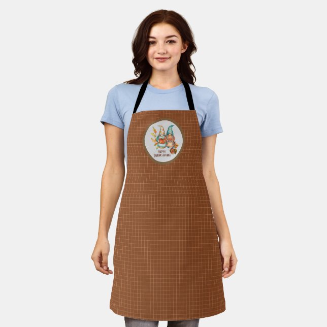 Cute Thanksgiving Gnomes   Apron (Worn)