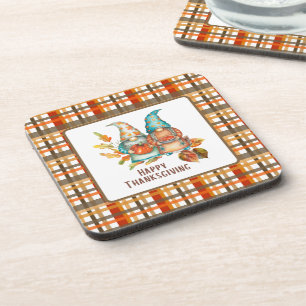 Cute Thanksgiving Gnomes  Coaster
