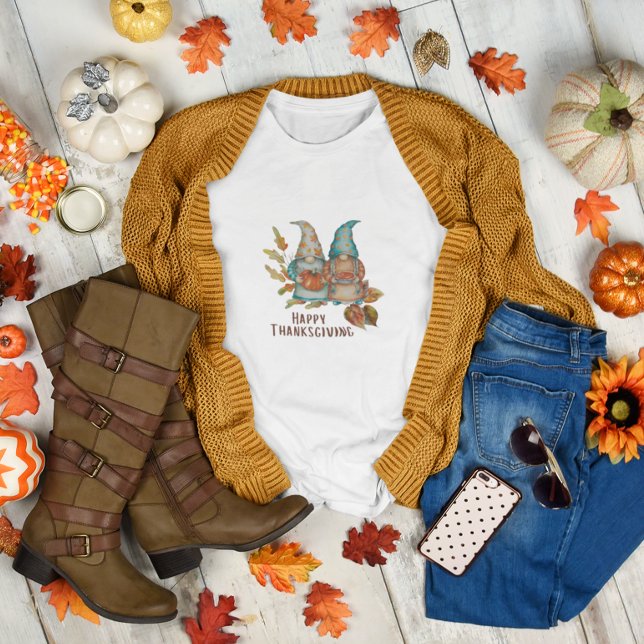 Cute Thanksgiving Gnomes   T-Shirt (Creator Uploaded)