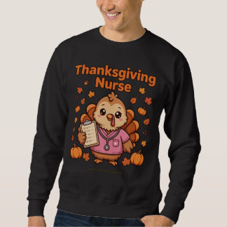 Cute Thanksgiving Nurse Turkey T-Shirt Sweatshirt