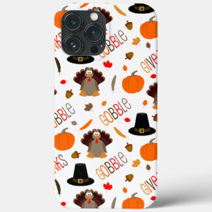 Cute Thanksgiving Pattern Gobble Give Thanks Case-Mate iPhone Case