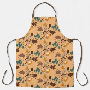 Cute Thanksgiving Pilgrim Fall Greenery Doodles Apron