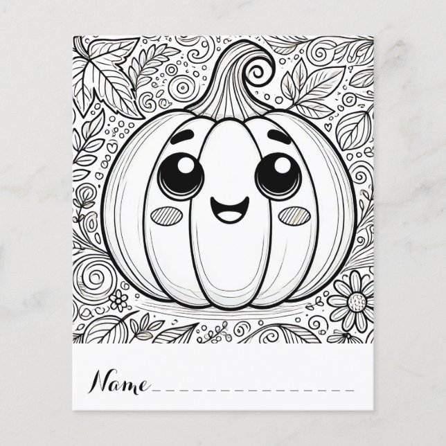 Cute Thanksgiving Pumpkin Colouring Pages (Front)