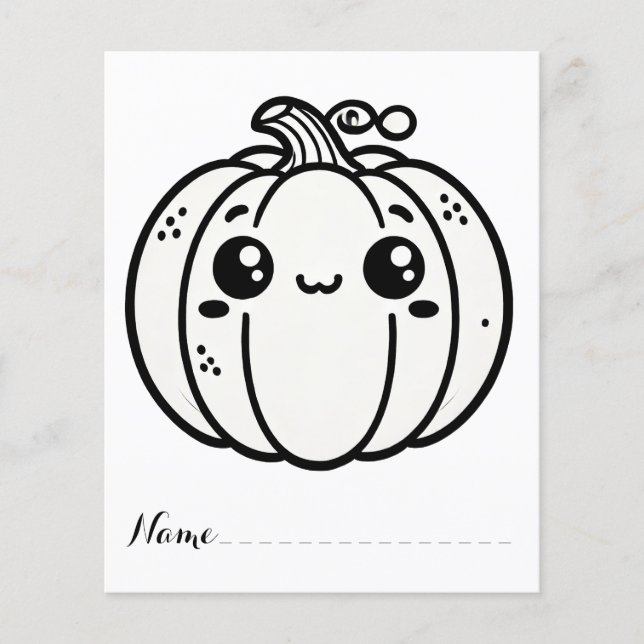 Cute Thanksgiving Pumpkin Colouring Pages (Front)