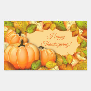 Cute Thanksgiving Pumpkin Rectangular Sticker