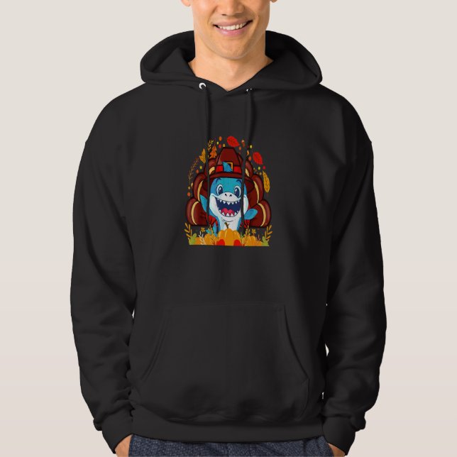 Cute Thanksgiving Shark Adult ,kids & Toddler Hoodie (Front)